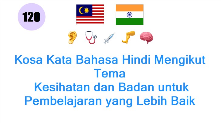 Kosa Kata Bahasa Hindi Mengikut Tema: Kesihatan dan Badan untuk Pembelajaran yang Lebih Baik